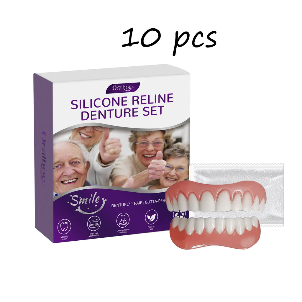 Oralhoe Silicone Reline Denture Set Comfortable Material Whiten Teeth Dental Care Soft Relines High Elasticity Fake Teeth Kit Oasis Select buy 4 free 6 United States
