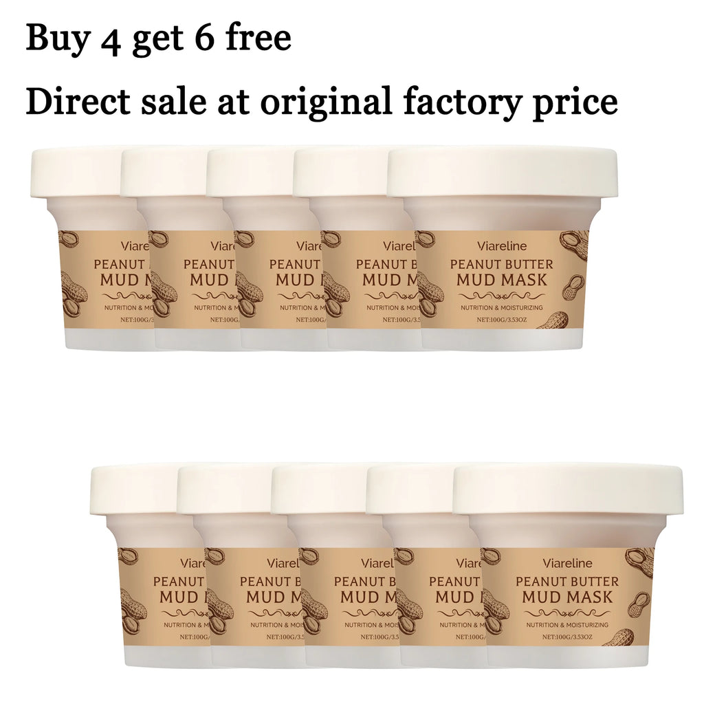 100G Peanut Butter Face Clay Mask Cleaning Pore Dirts Enhance Smoothness Reduce Dryness Improve Skin Texture Facial Mud Mask Oasis Select 10 pcs United States