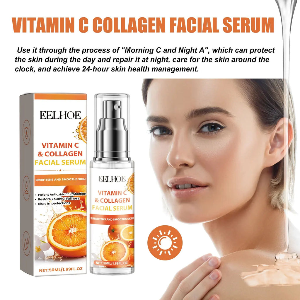 Vitamin C Facial Essence Shrinking Pores Oil Control Firming Skin Moisturizing Improving Puffiness Skin Care Collagen Face Serum Oasis Select