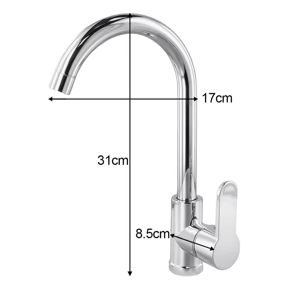 Single Handle Kitchen Faucet – Hot & Cold Stainless Steel