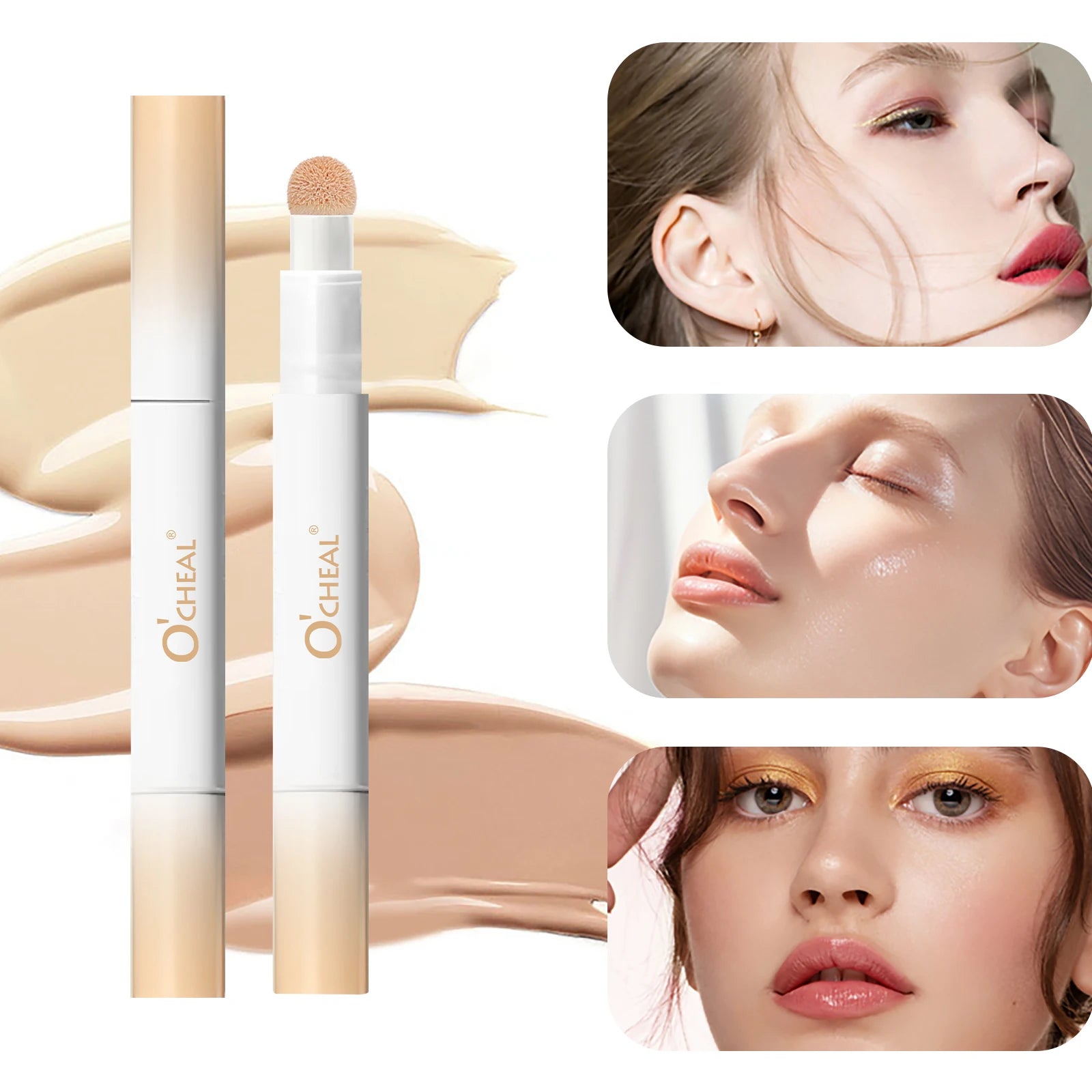 Ocheal 3 Color Face Foundation Concealer Pen Long Lasting Waterproof Corrector Contour Concealers Stick Cosmetic Makeup Oasis Select
