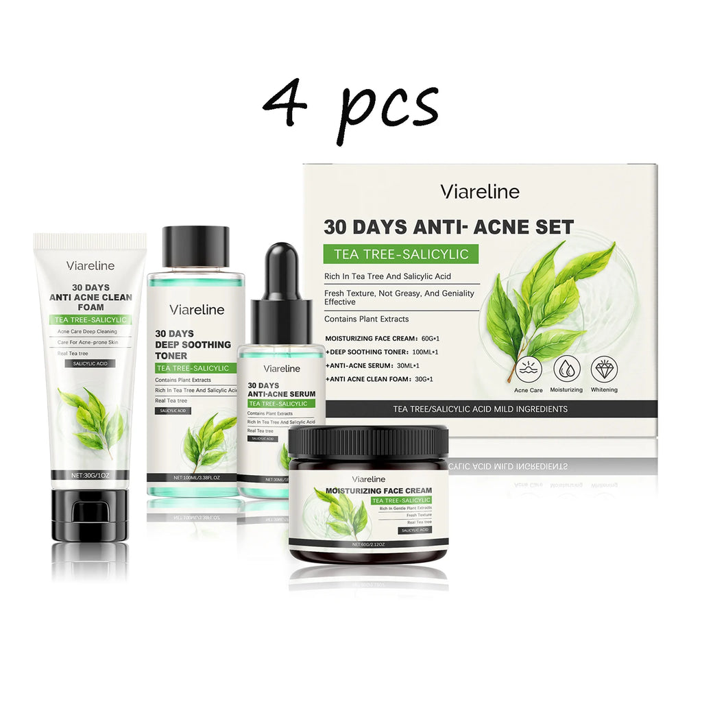 Viareline Salicylic Acid Skin Care Set Daily Moisturizing Enhance Smoothness Gentle Acne Treatment Non-greasy Skin Care Set Oasis Select buy 2 free 2 United States