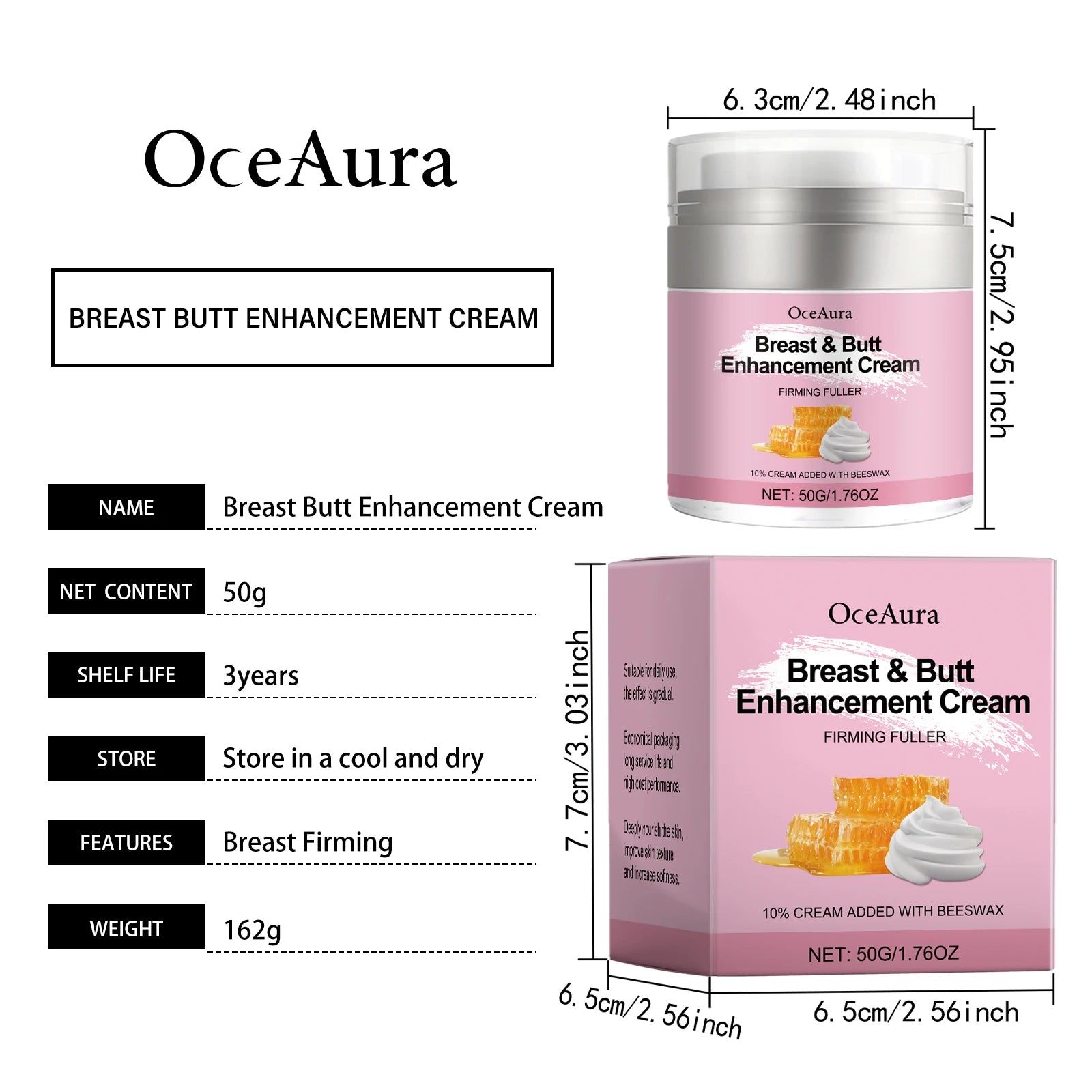 Oceaura Beauty Breast Cream Nourishing Breast Butt Enhancement Improve Skin Elasticity Massage Smoothing Breast Care Cream Oasis Select
