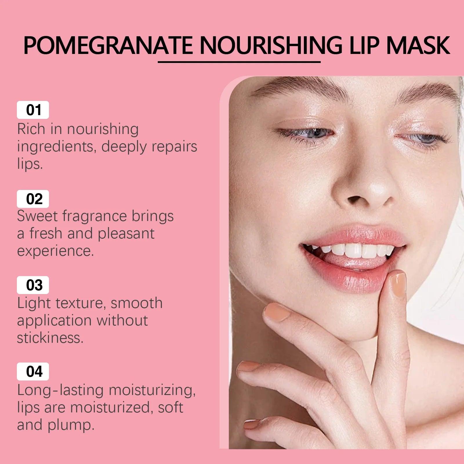 10G Pomegranate Lip Mask Deep Nourishing & Moisturizing Fade Lip Lines Remove Dead Skin Restoring Gloss Smoothing Non-greasy Softening Lip Mask Oasis Select