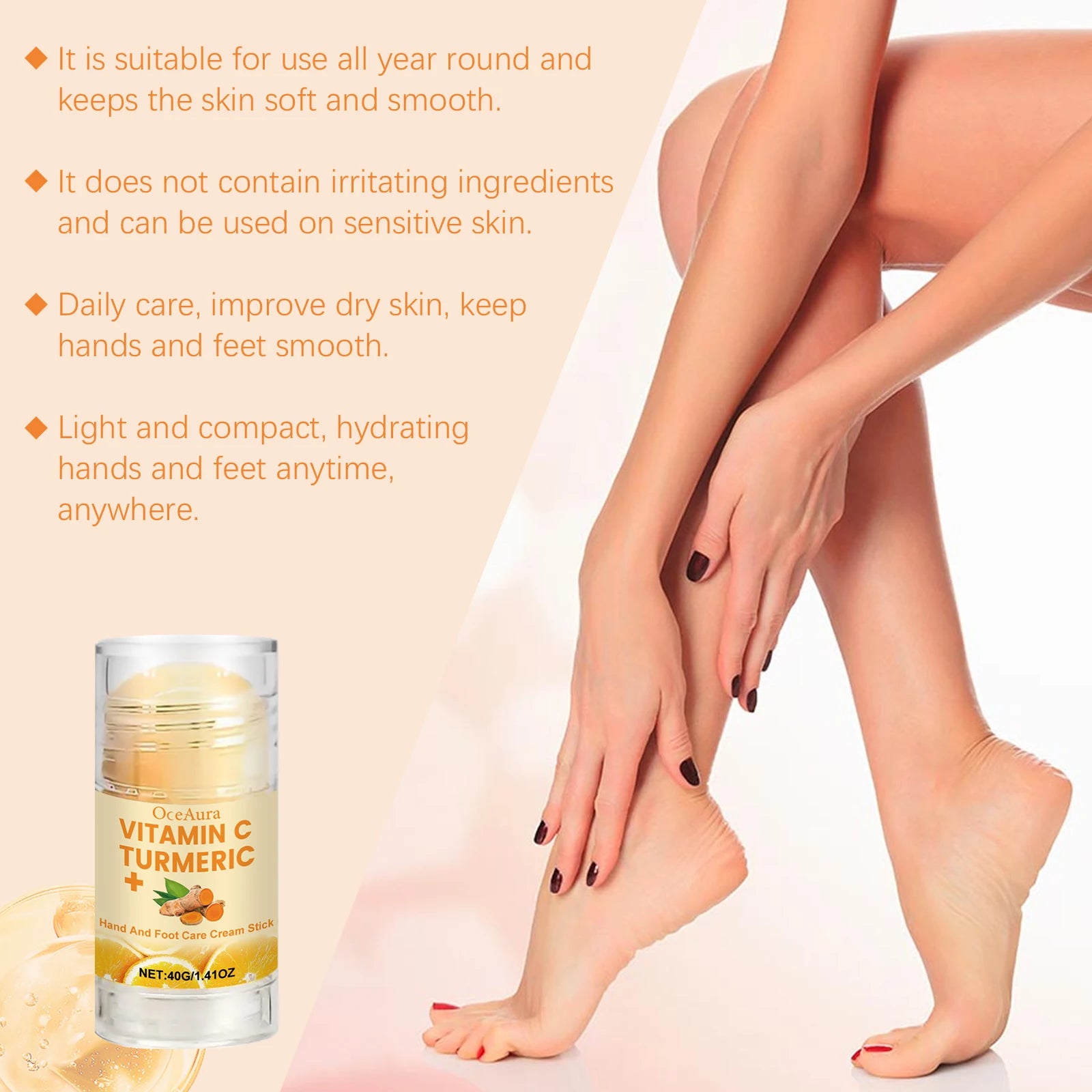 40g Hand and Foot Hydrating Cream Nourishing Smoothing Reduce Dryness Relief Dry Itching Repair Cracked Skin Non-greasy Balm Oasis Select