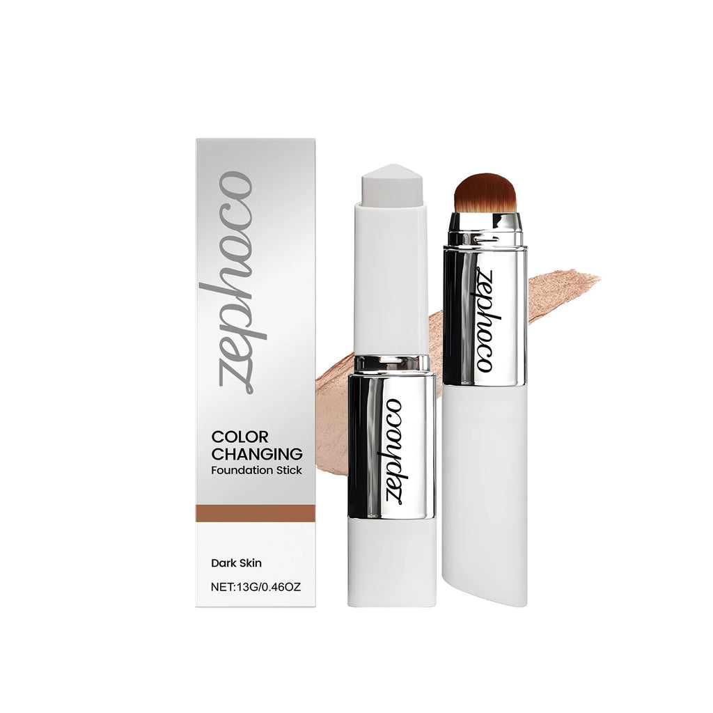 2-in-1 Color Changing Makeup Foundation Stick Moisturizing Brightening Matte High Concealer Lightweight Long Lasting Base Makeup Oasis Select Dark skin United States