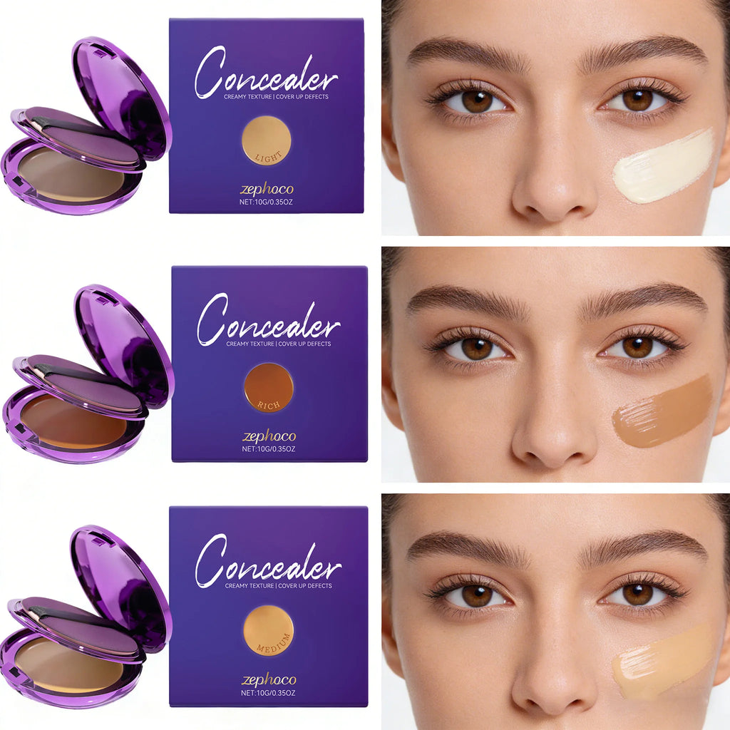 3 Colors Concealer Palette Moisturizing Sweatproof Long Wearing Full Coverage Spots Transfer-proof Glowing Makeup Palette Oasis Select