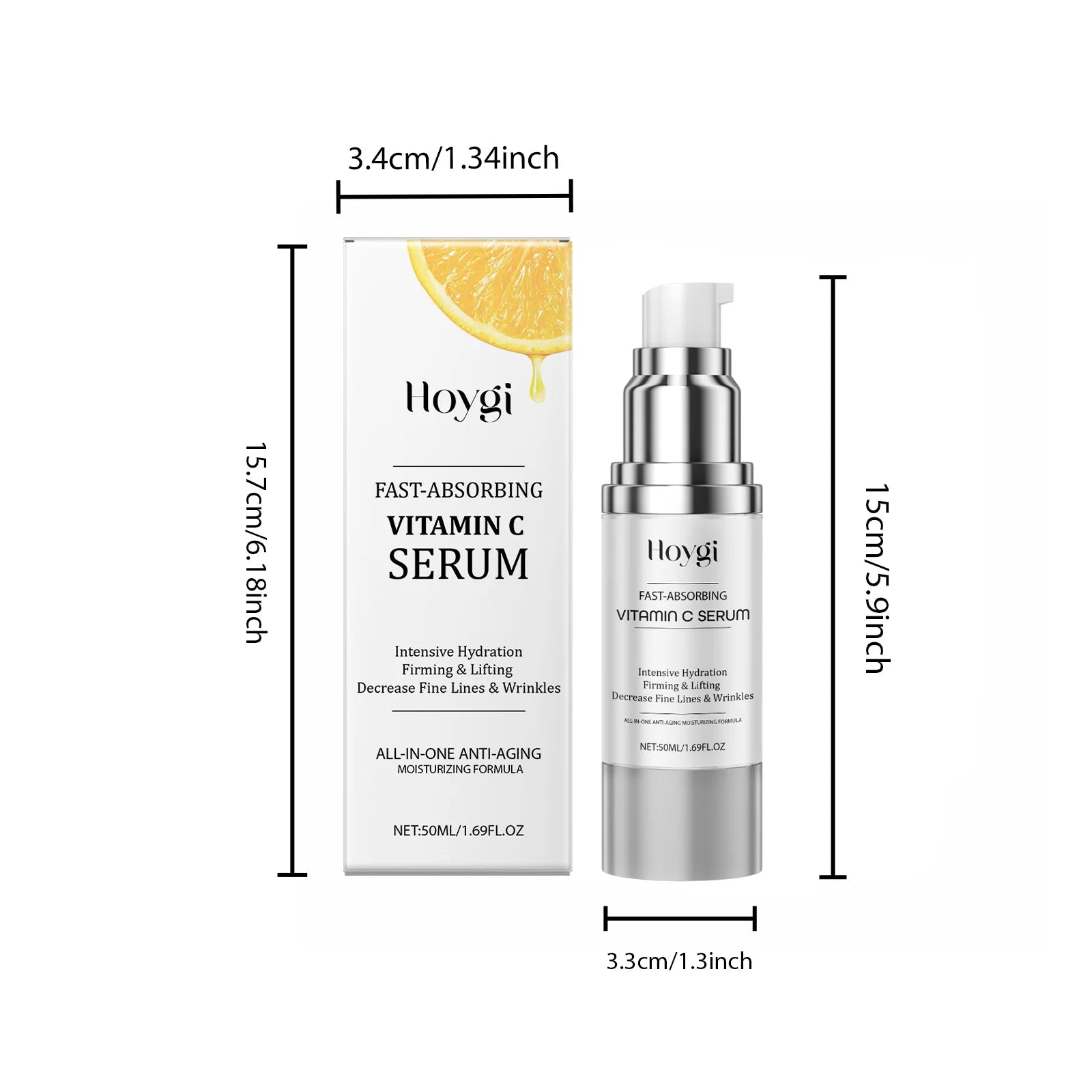 Hoygi Vitamin C Face Serum Moisturizing Reduce Fine Lines Shrink Pores Lifting Non-greasy Brightening Skin Tone Facial Serum Oasis Select