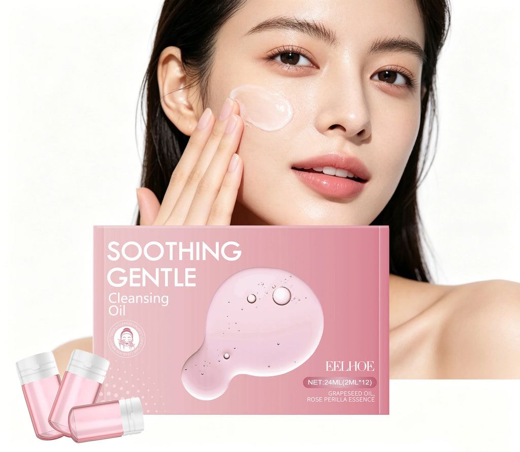 12PCS Gentle Makeup Remover Oil Deep Moisturizing Cleaning Pores Non-tight Strengthen Skin Barrier Soothing Redness Glowing Oil Control Facial Makeup Remover Oasis Select