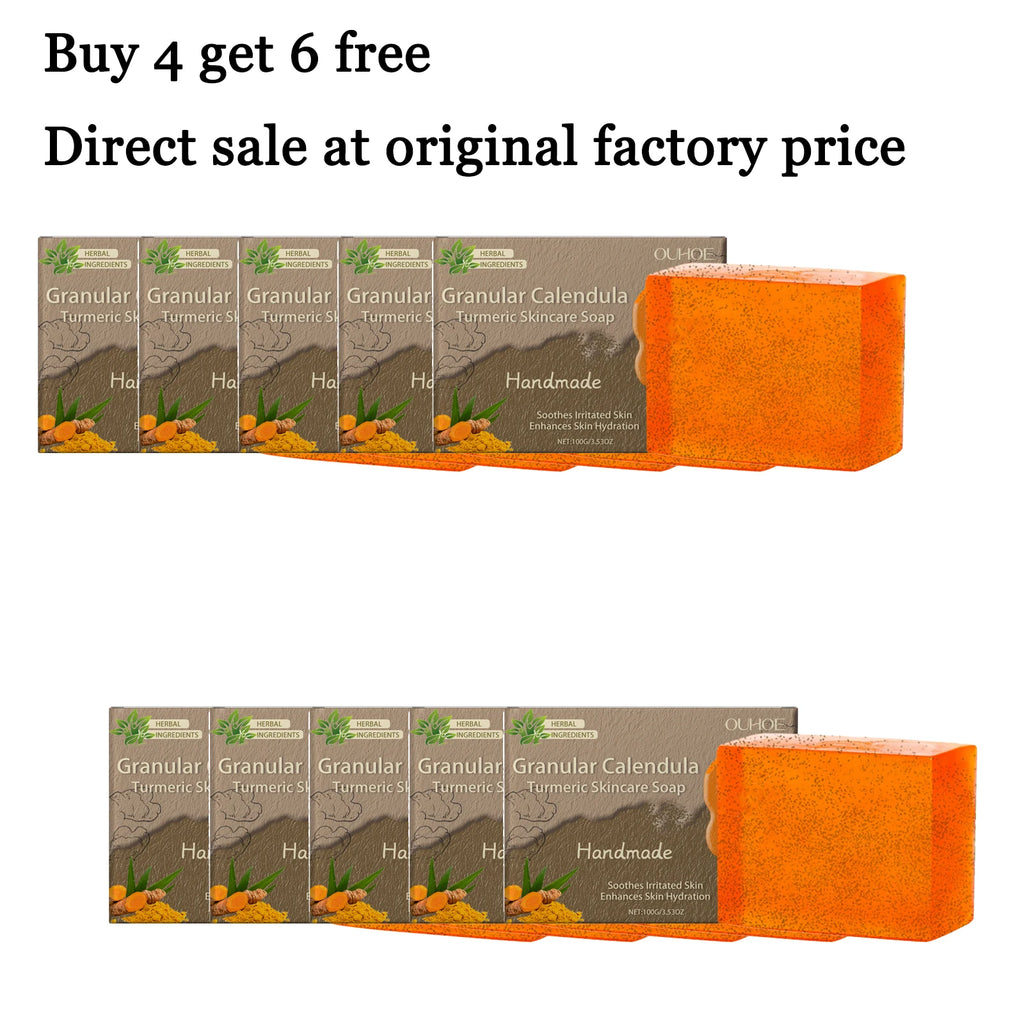 100G Calendula Bathing Soap Gentle Cleaning Pores Moisturizing Reduce Roughness Non-tight Smoothing Mild Handmade Body Soap Oasis Select 10 pcs United States