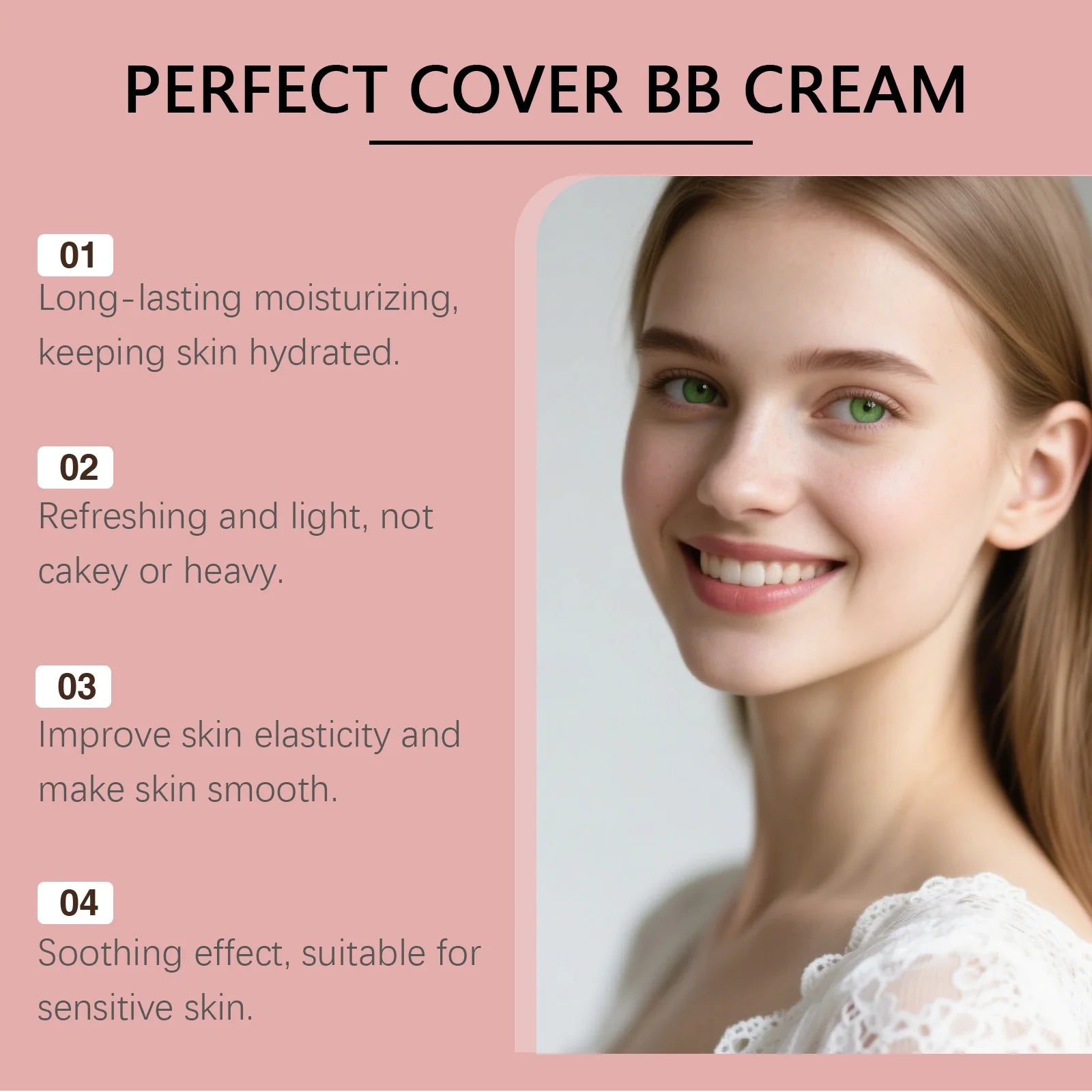 Sunblock BB Cream Moisturizing Brightening Skin Oil Control Lasting Makeup Perfect Coverage Non-greasy Gentle Face Foundation Oasis Select
