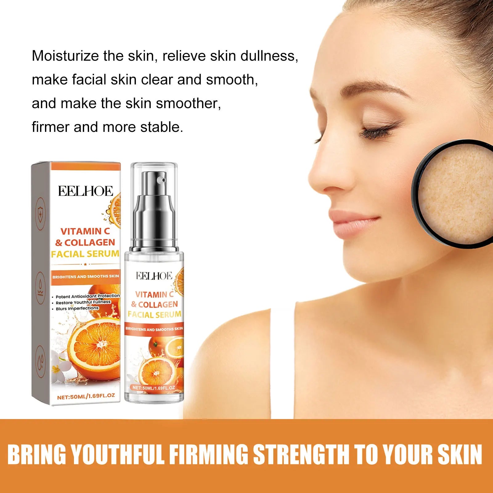 Vitamin C Facial Essence Shrinking Pores Oil Control Firming Skin Moisturizing Improving Puffiness Skin Care Collagen Face Serum Oasis Select