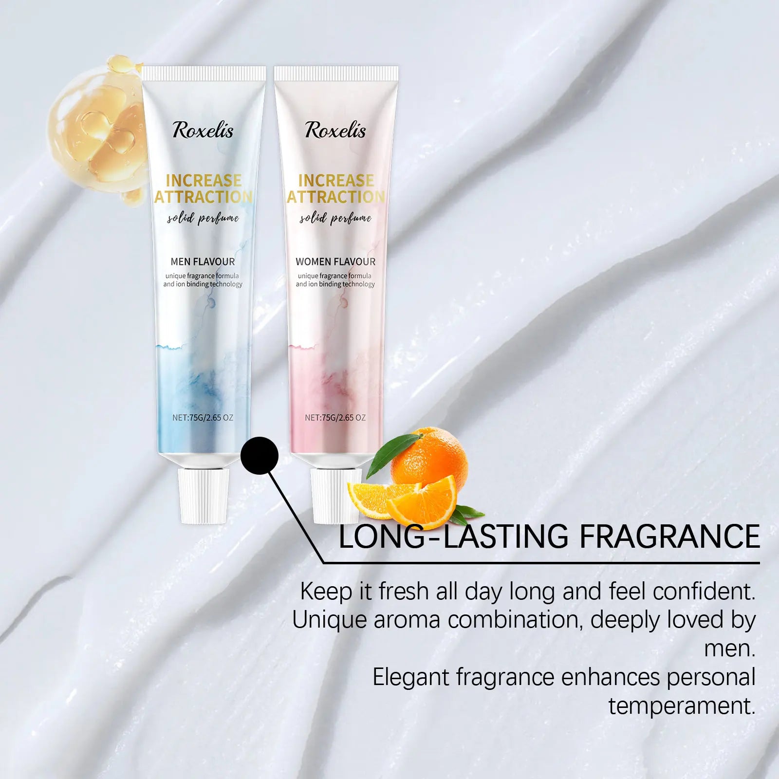 75G Woody Citrus Perfume Balm Hydrating Skin Smoothing Portable Eliminate Sweat Odor Improve Charming Body Deodorant for Daily Oasis Select