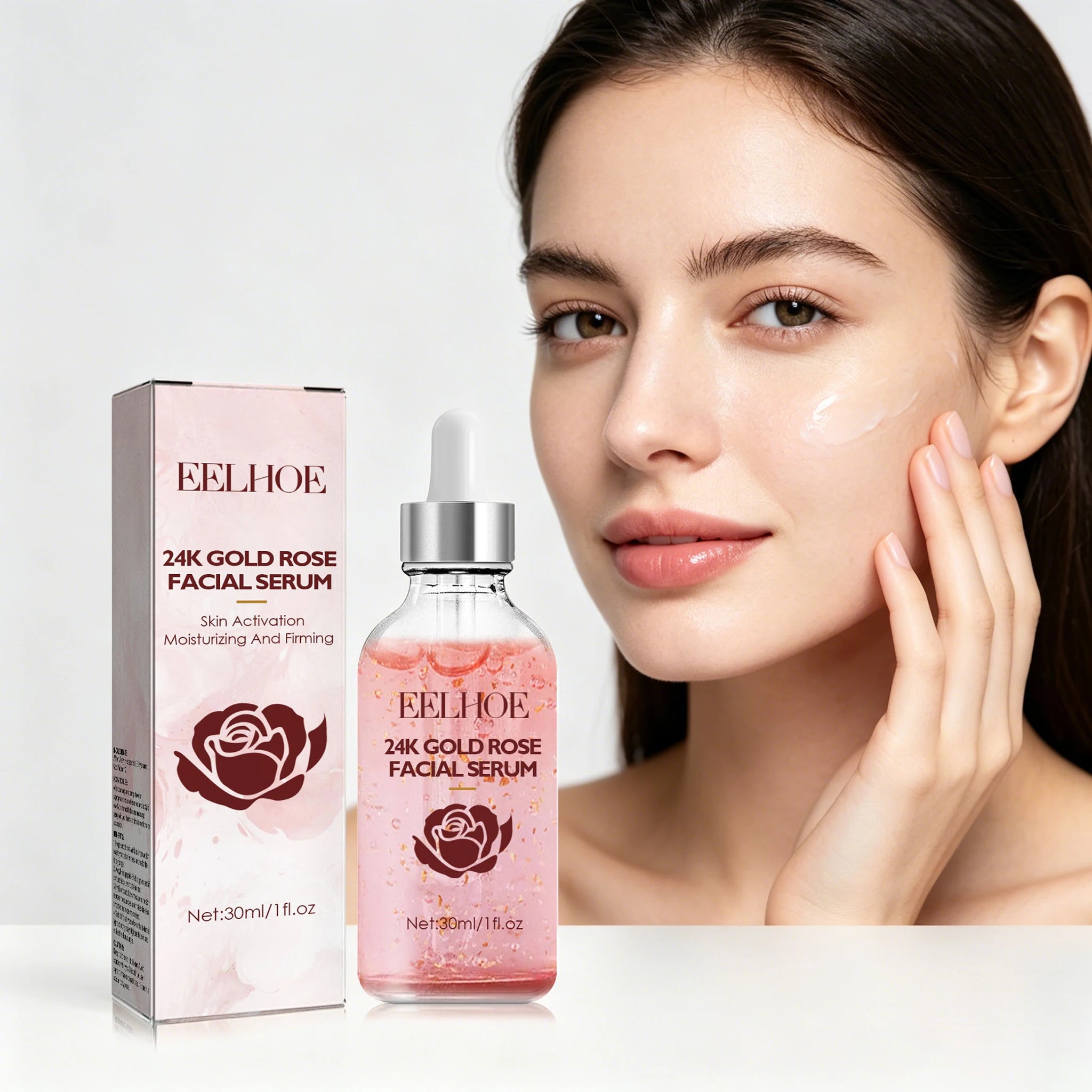 30ML Rose Facial Serum Deep Moisturizing Improve Skin Texture Smoothing Enhance Skin Elasticity Anti-aging Nourishing Face Serum Oasis Select