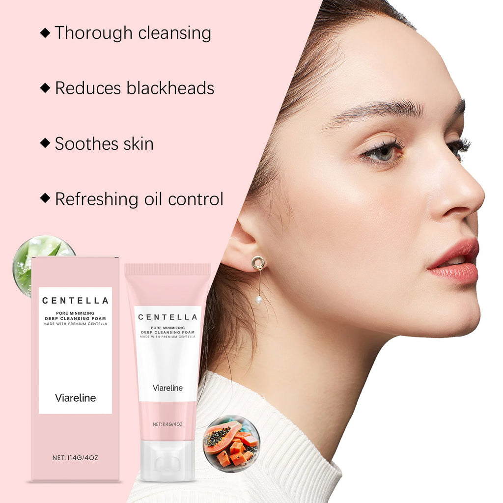 114g Centella Facial Cleaner Deep Cleaning Pore Dirts Moisturizing Soothing Redness No-Tight Smoothing Daily Face Cleaner Gel Oasis Select