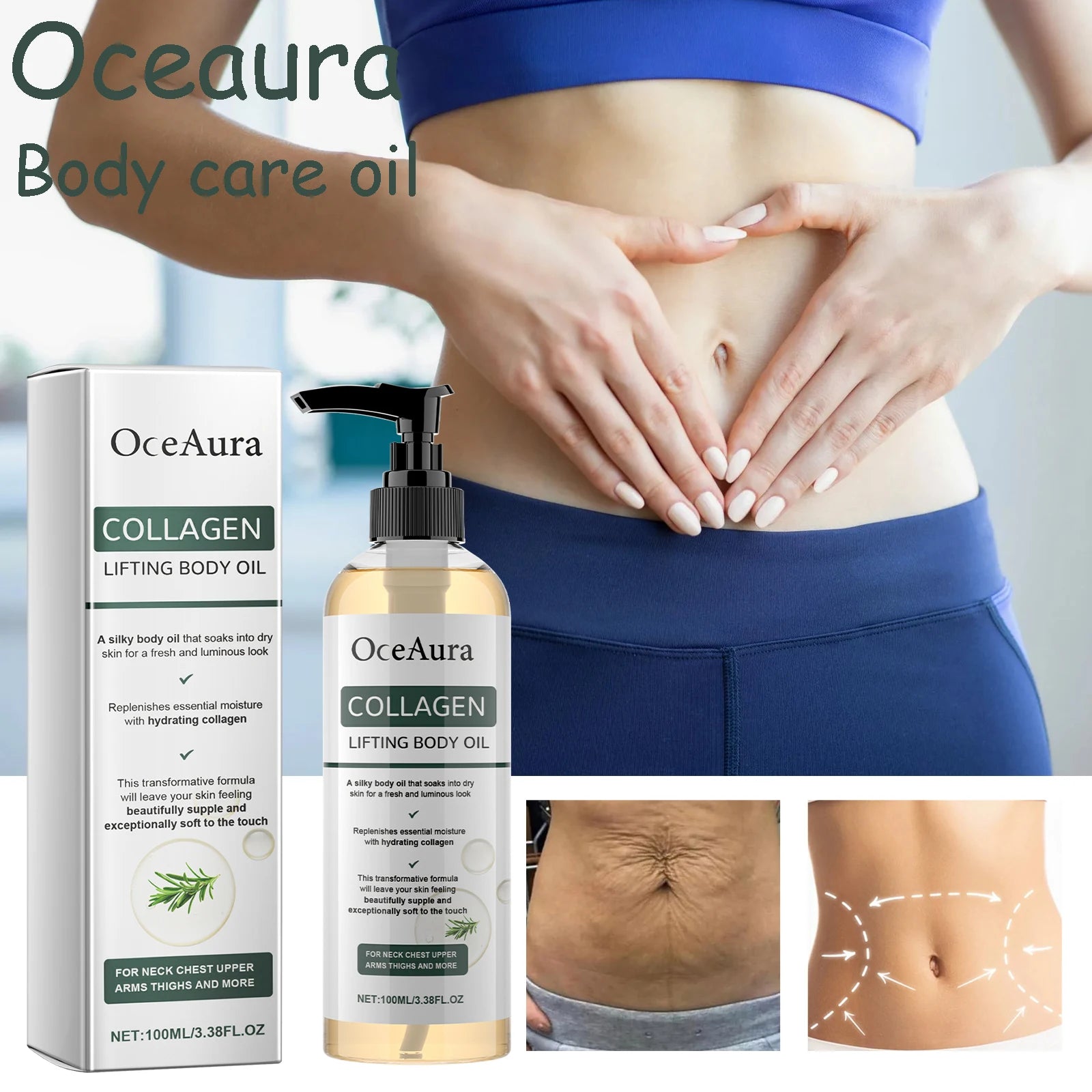 100ML Collagen Body Essence Oil Daily Moisturizing Enhance Skin Elasticity Non-greasy Reduce Dryness Tightening Body Care Oil Oasis Select