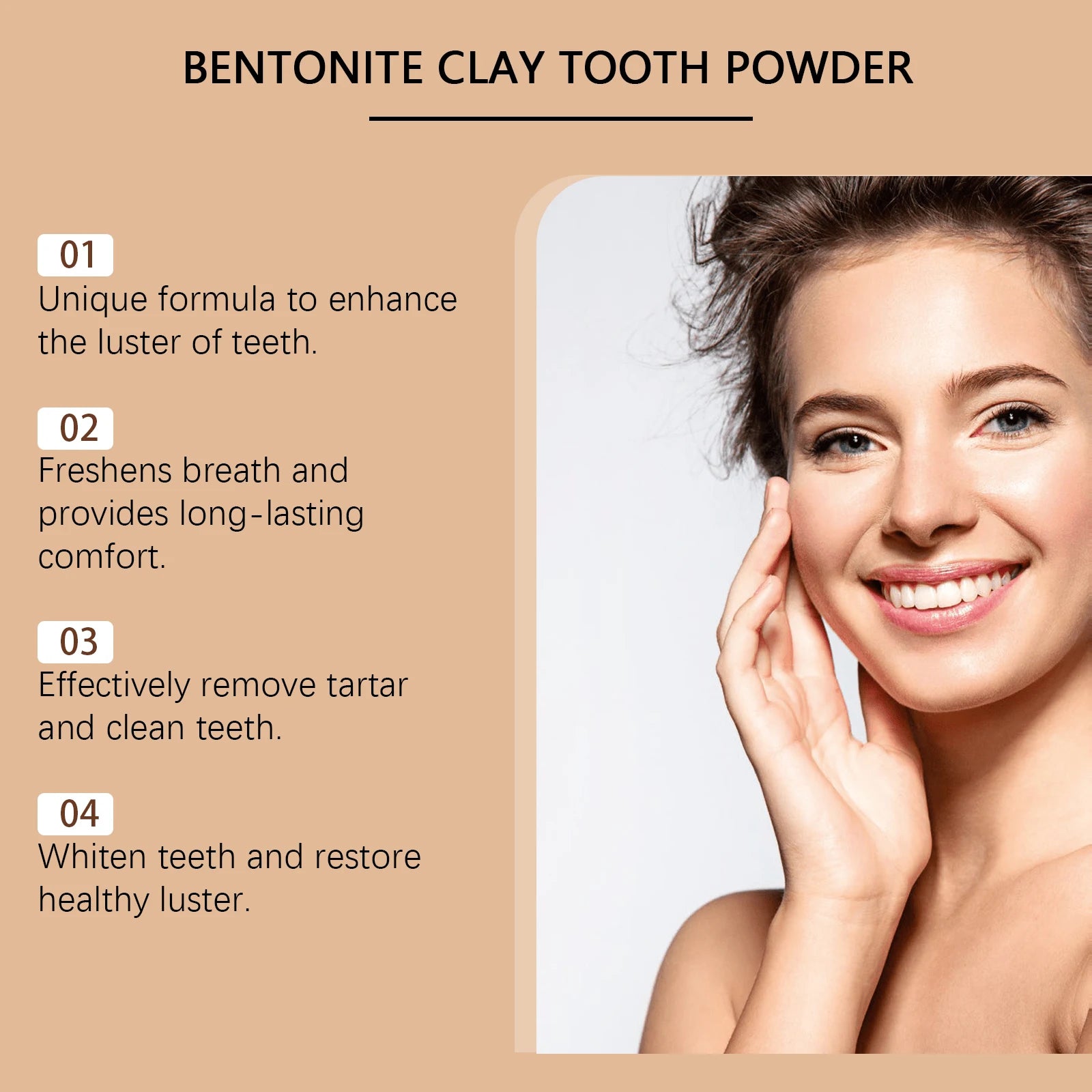 Natural Bentonite Clay Teeth Powder Cleaning Yellow Stains Promote Oral Health Remove Food Residues Refreshing Teeth Care Powder Oasis Select