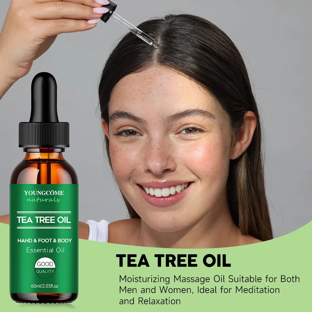 Tea tree essential oil for skin care, massage, shower, diffuser relaxing essential oil for face, body, nails, hair, skin care Oasis Select