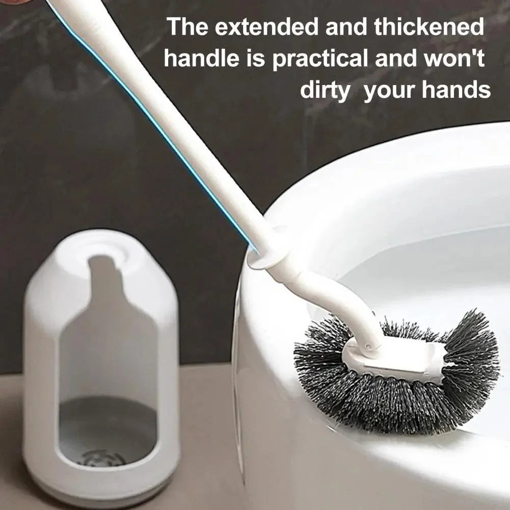 Toilet brush set with base, ergonomic long handle deep cleaning, toilet brush, quick assembly, ventilation base, bathroom tools Oasis Select