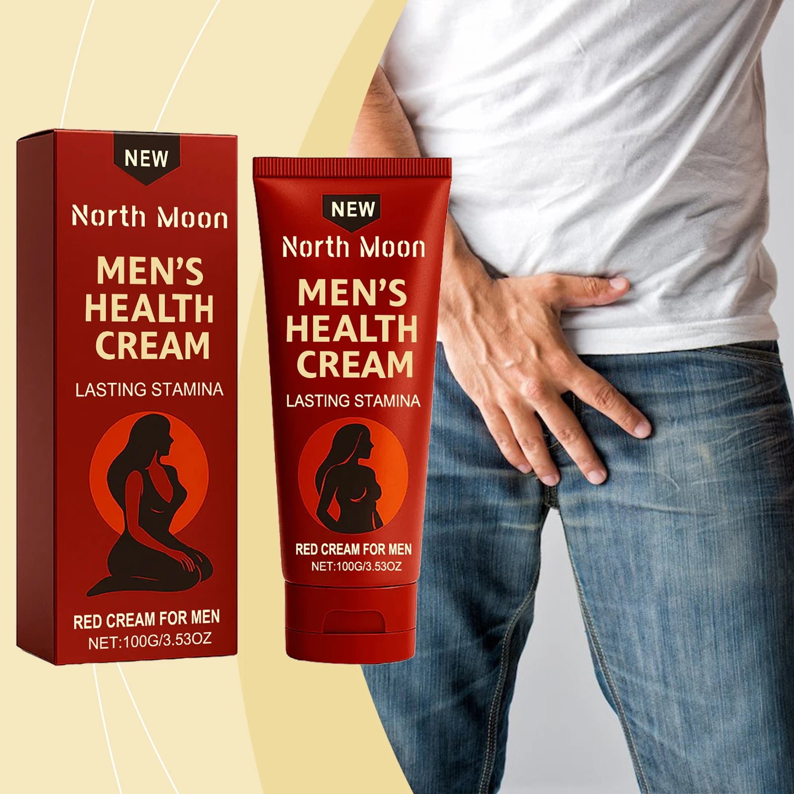 North Moon Men Intimate Care Cream Massage Cream Gentle Moisturizing Nourishing Body Skin Comfort External Use Daily Care 100g Oasis Select