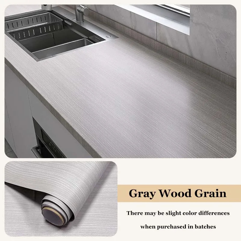 Wood Grain Peel & Stick Wall Film – Waterproof Cabinet Sticker