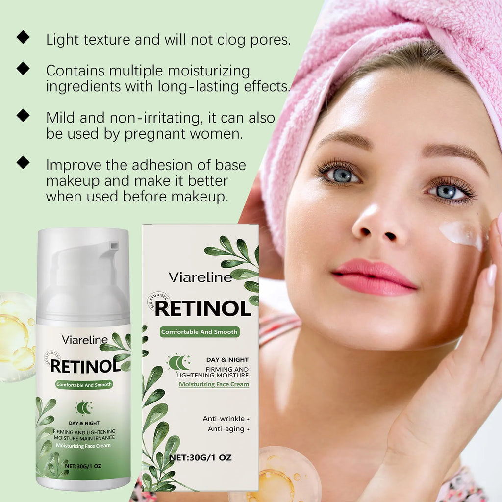 Viareline Retinol Face Cream Deeply Moisturizing Firming Skin Improve Skin Texture Enhance Smoothness Tightening Facial Cream Oasis Select
