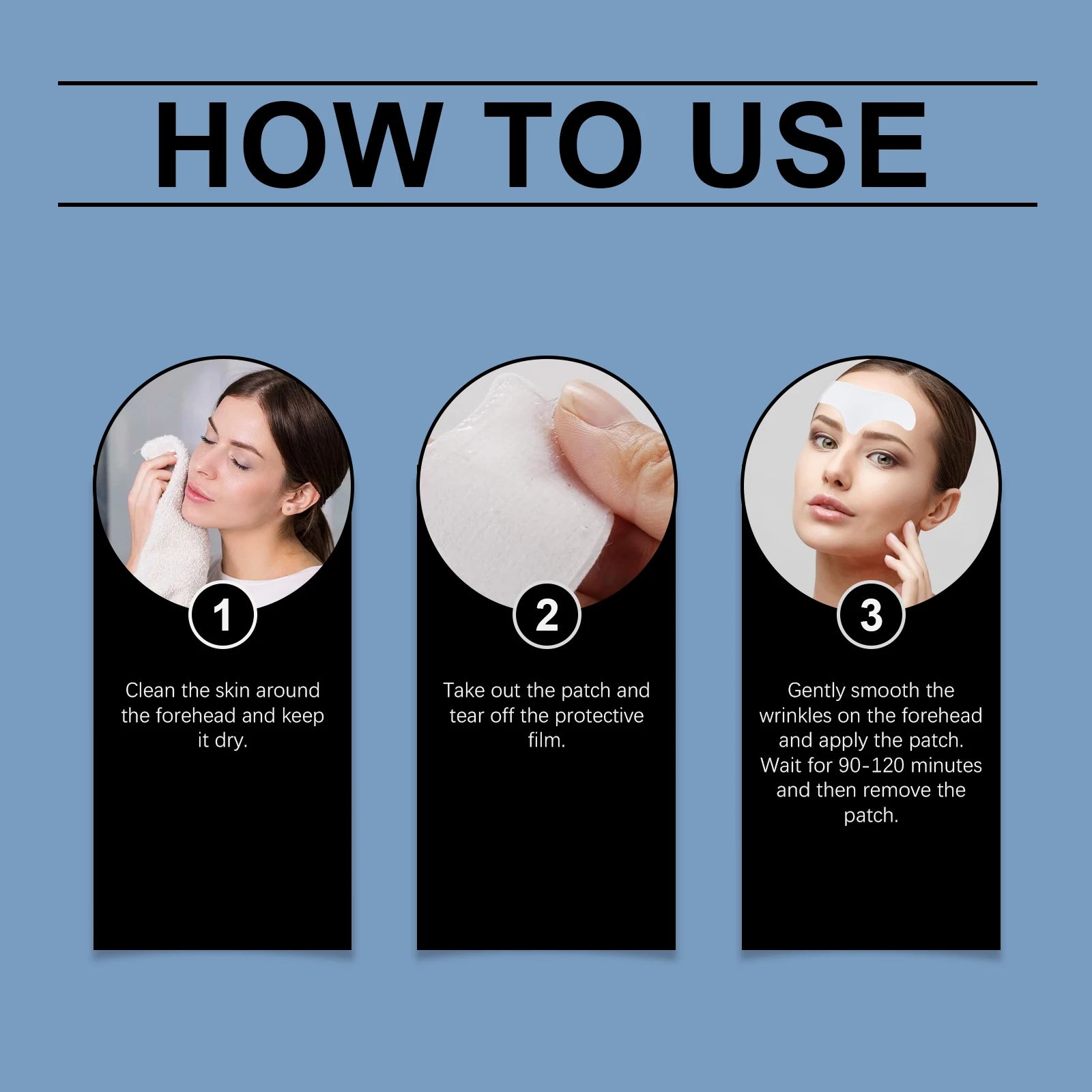 5 PCS Forehead Patches Deep Moisturizing Firming Lifting Fade Fine Lines Remove Wrinkles Enhance Smoothness Forehead Care Mask Oasis Select