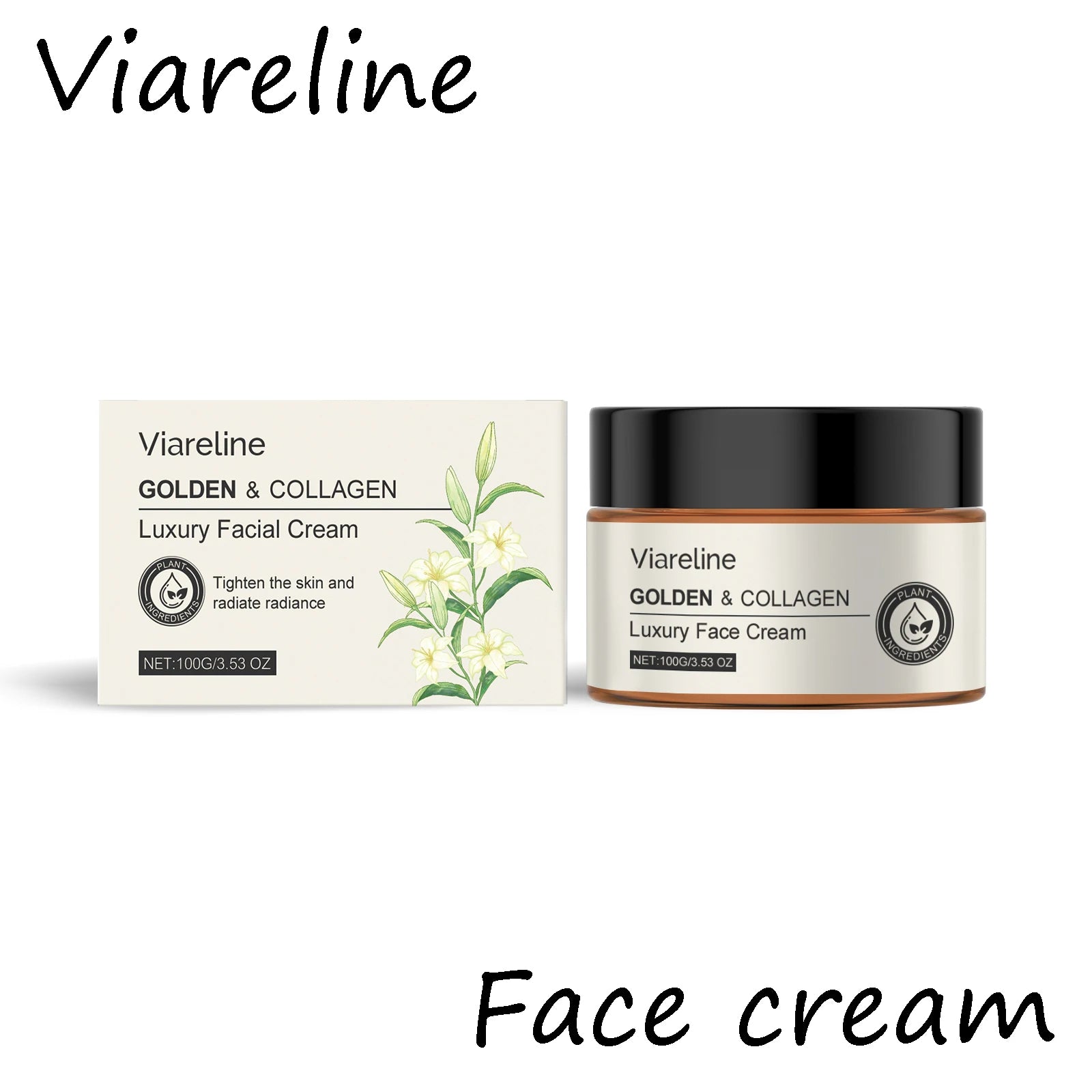 Viareline Collagen Face Cream Moisturizing Relief Dry-itching Lifting Enhance Skin Elasticity Tightening Glowing Face Cream Oasis Select