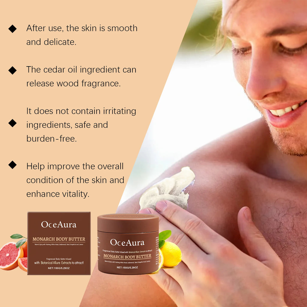 150G Men's Body Moisturizing Cream Deep Nourishing Softening Skin Lightweight Non-greasy Smoothing Soften Men's Body Lotion Oasis Select