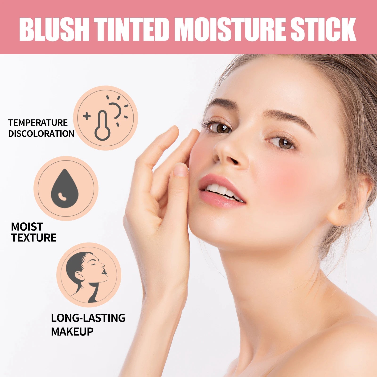 2 Colors Face Multi-functional Makeup Blusher Brightening Waterproof Lightweight Natural Nude Smudge-proof Makeup Blusher Oasis Select