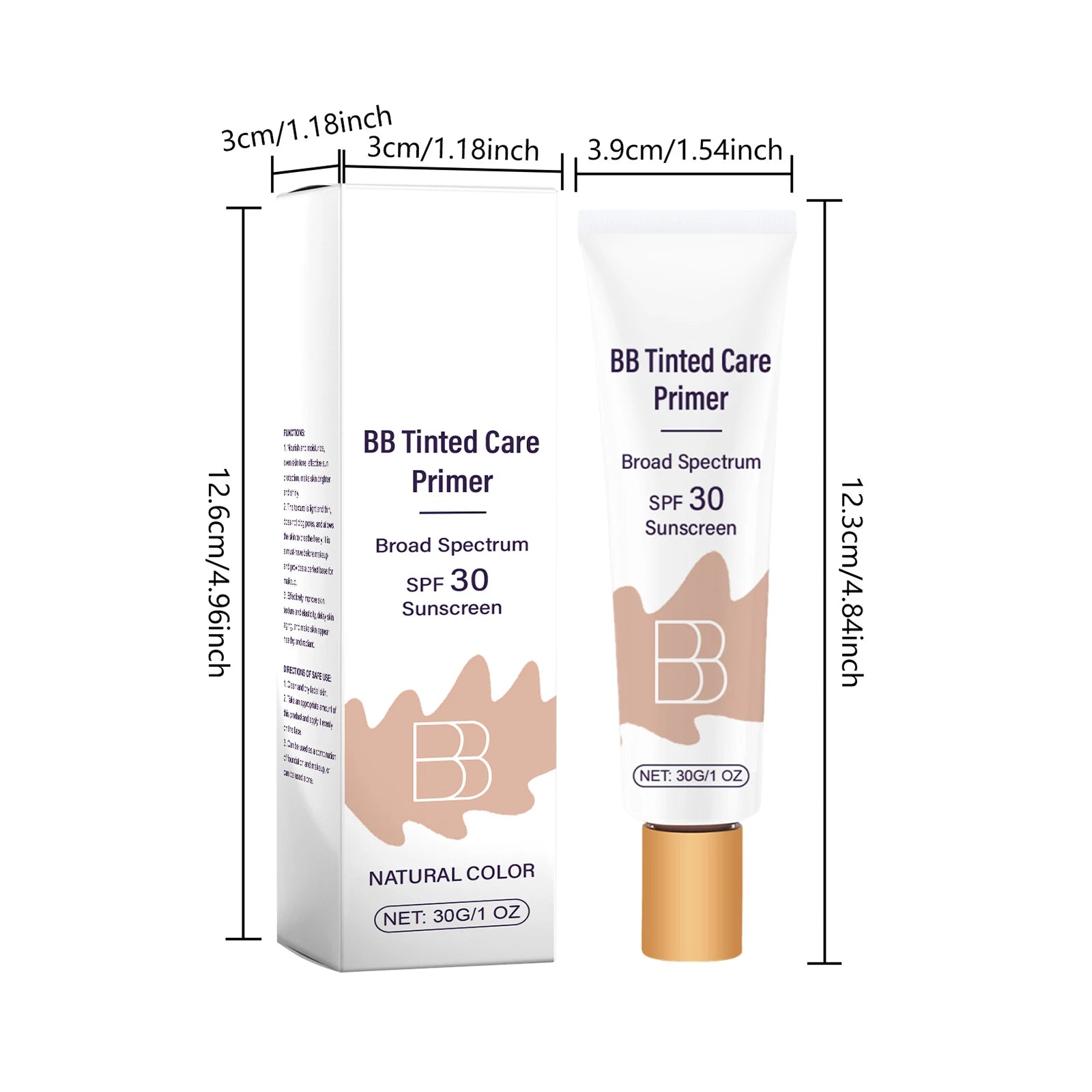 30g Facial BB Cream Moisturizing Blemish Coverage Lightweight Sweatproof Lasting Makeup Daily Protection Tinted for Daily Use Oasis Select