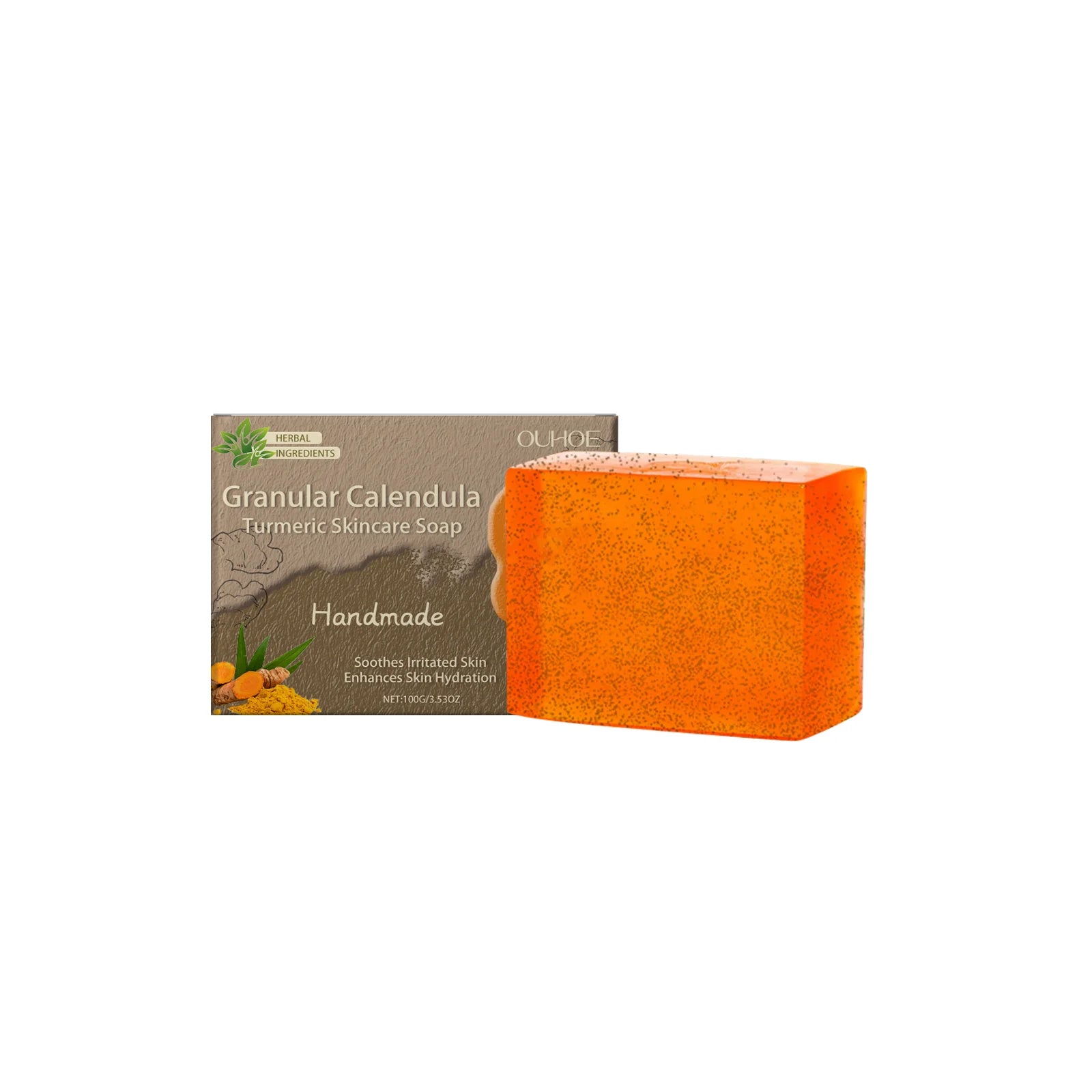 100G Calendula Bathing Soap Gentle Cleaning Pores Moisturizing Reduce Roughness Non-tight Smoothing Mild Handmade Body Soap Oasis Select 100g United States