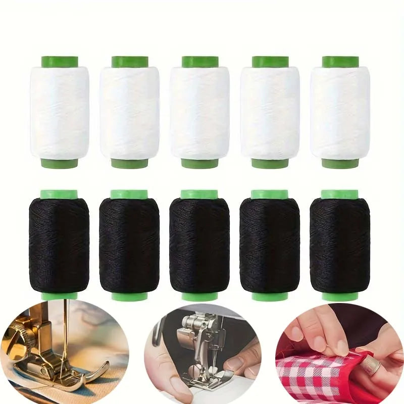 1 Set Black/White Sewing Threads Assorted Hand Sewing Needles Embroidery Mending Accessories Sewing Crafts Oasis Select