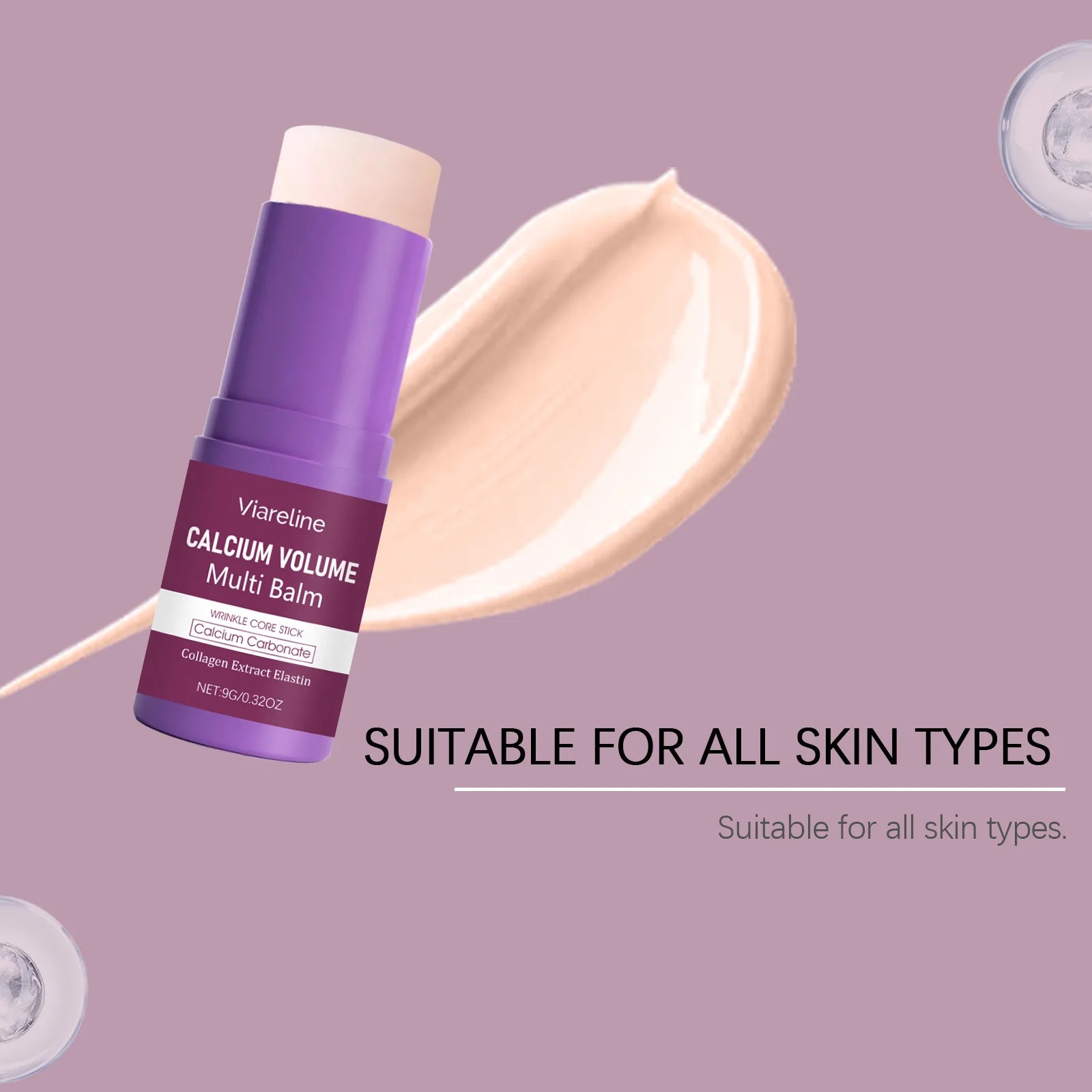 9g Calcium Volume Face Balm Gentle Moisturizing Non-greasy Smoothing Anti-aging Firming Collagen Face Cream Stick for Neck Faces Oasis Select
