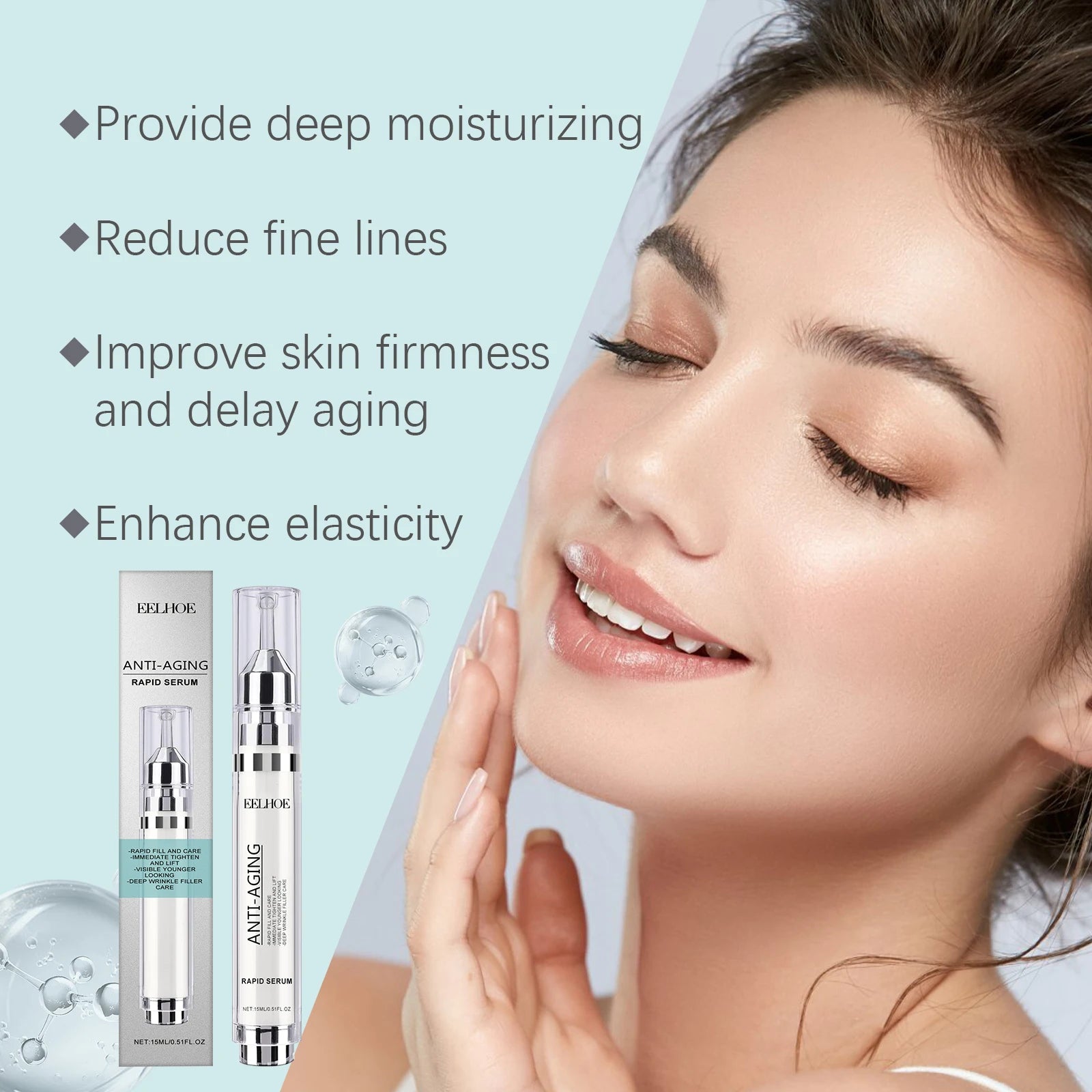 15ML Face & Neck Care Serum Deep Moisturizing Enhance Smoothness Nourishing Fade Fine Lines Firming Lifting Improve Skin Elasticity Glowing Skin Care Serum Oasis Select