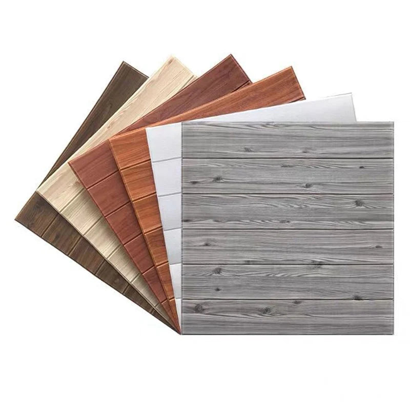10Pcs 35*35cm Bedroom Decoration Wallpaper 3D Background Wall Stickers Self Adhesive Living Room Waterproof Wood Grain Home Oasis Select