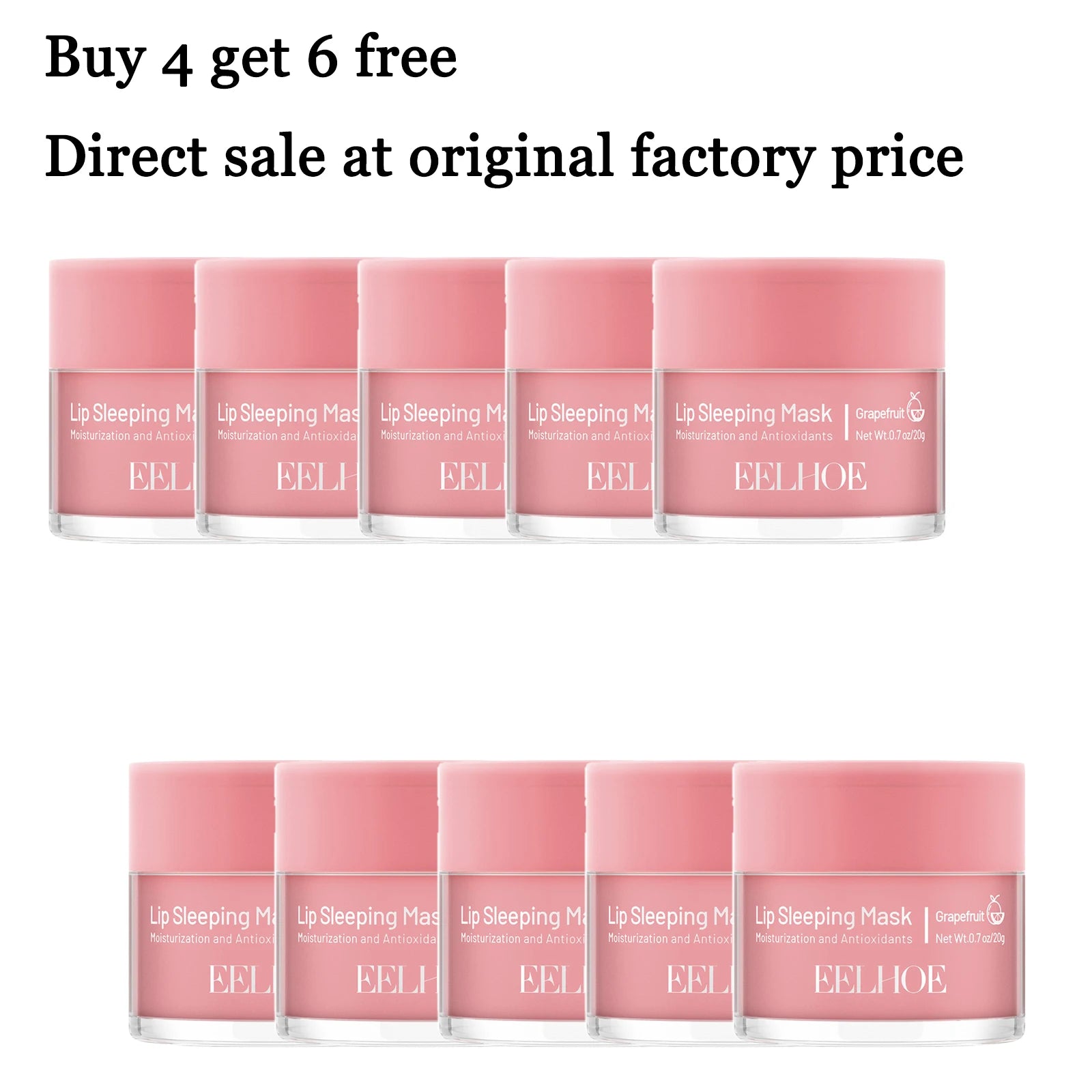 20G Grapefruit Lip Sleeping Mask Moisturizing Remove Dead Skin Enhance Elasticity Smoothing Improve Gloss Plumping Nourishing Lip Mask Oasis Select 10 pcs United States