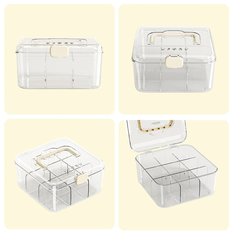 Card organizer, large-capacity multi-tier storage box with lid, stylish transparent design, perfect for storing all kinds of ite Oasis Select