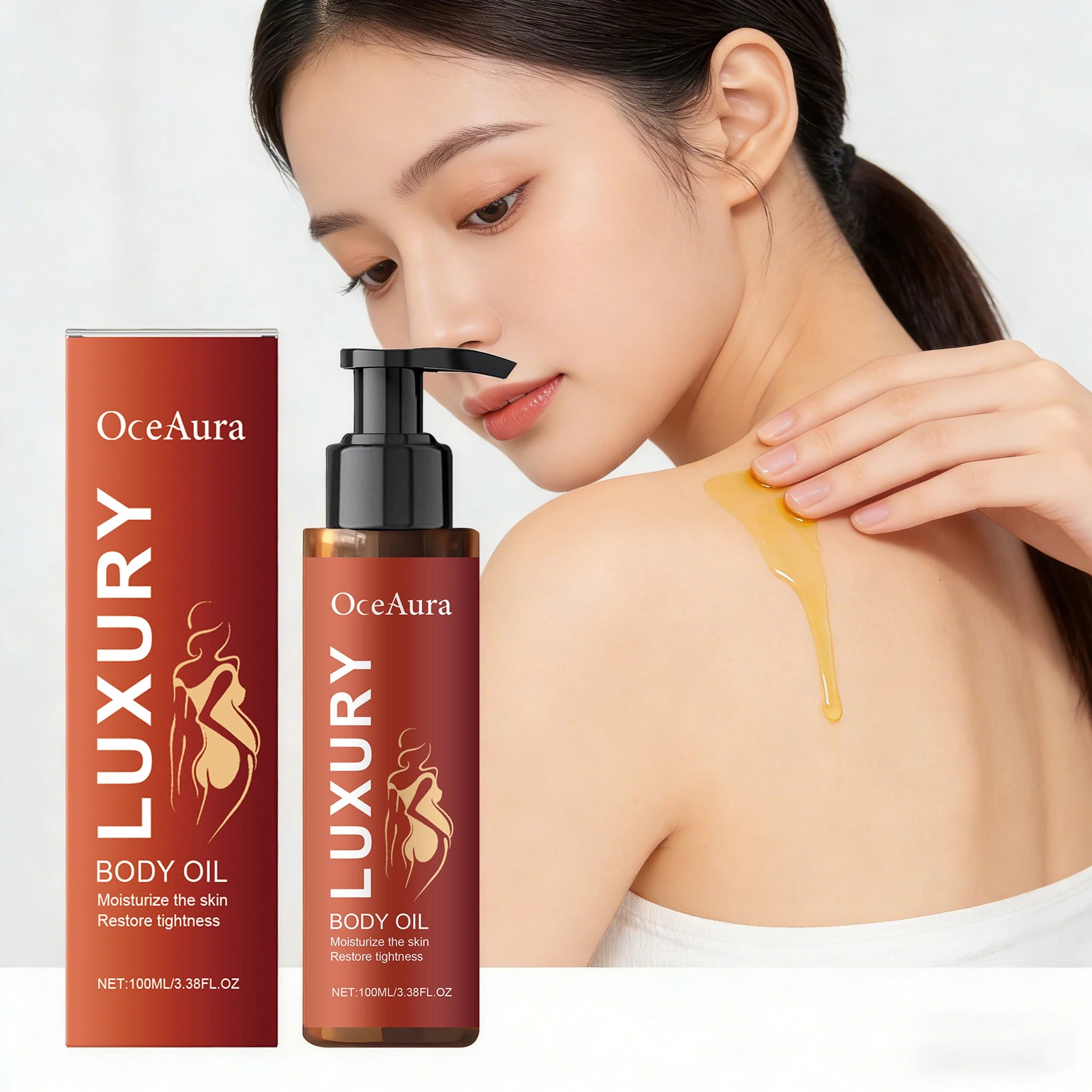 100ML Moisturizing Body Essence Oil Fast Absorbing Nourishing Softening Enhance Elasticity Lasting Hydrating for Daily Body Care Oasis Select