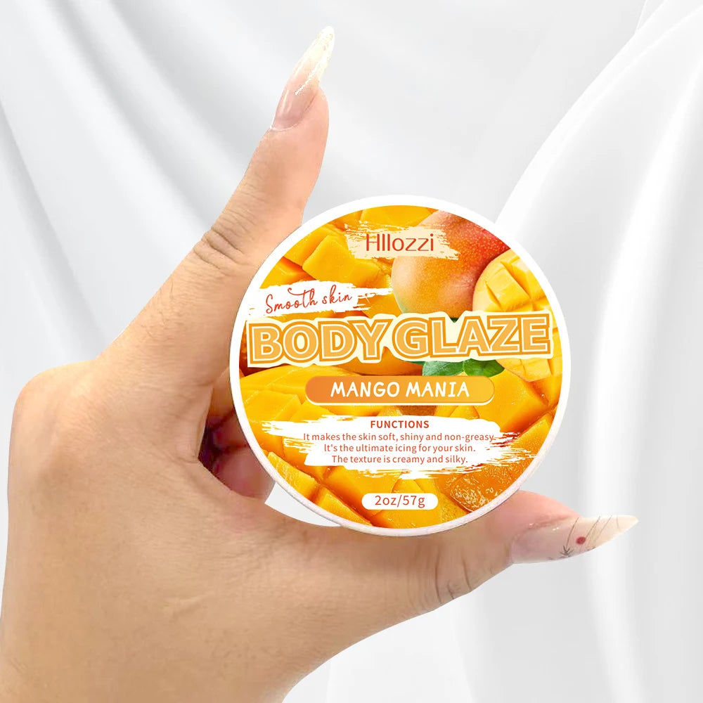 2oz/8oz Mango Mania Body Glaze Nourishing Moisturizing Skin Care Body Butter Refreshing Non-Greasy Body Oil Moisturizing Skin Lo Oasis Select Mango 2oz