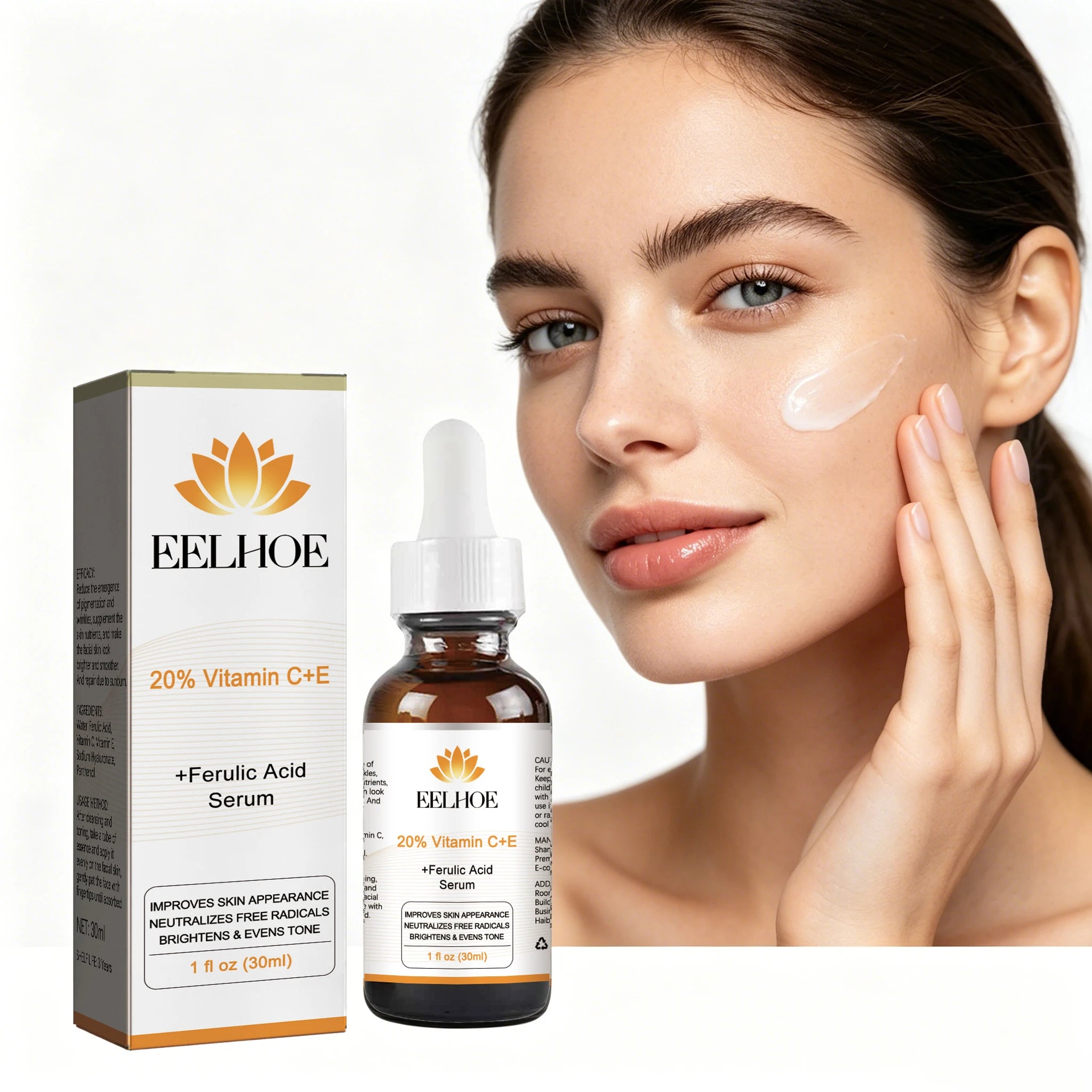 30ML Vitamin C+E Serum Deep Moisturizing Repairing Dryness Enhance Smoothness Glowing Improve Skin Texture Boosts Skin Elasticity Non-sticky Face Serum for All Skin Types Oasis Select