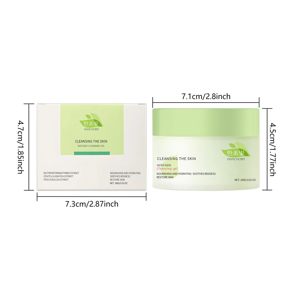 100g Avocado Makeup Remover Gel Gentle Dissolve Makeup Cleaning Pore Non-tight Refreshing Soothing Redness Face Makeup Remover Oasis Select