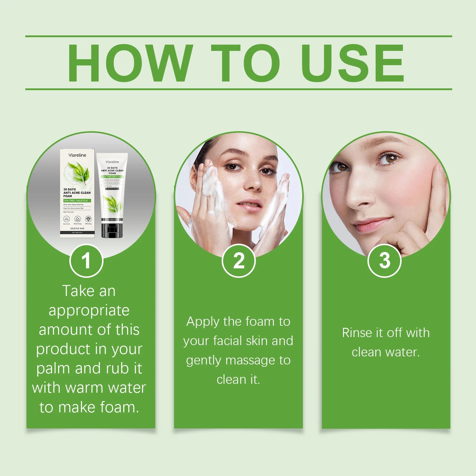 Viareline Salicylic Acid Skin Care Set Daily Moisturizing Enhance Smoothness Gentle Acne Treatment Non-greasy Skin Care Set Oasis Select