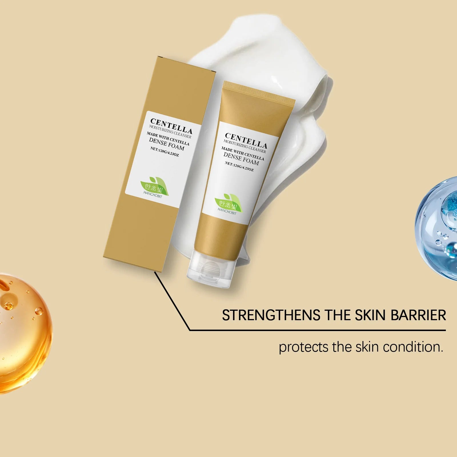 120G Centella Face Cleaner Gentle Remove Pore Dirts Oil Control Moisturizing Non-tight Smoothing Softening Bubble Face Cleaner Oasis Select