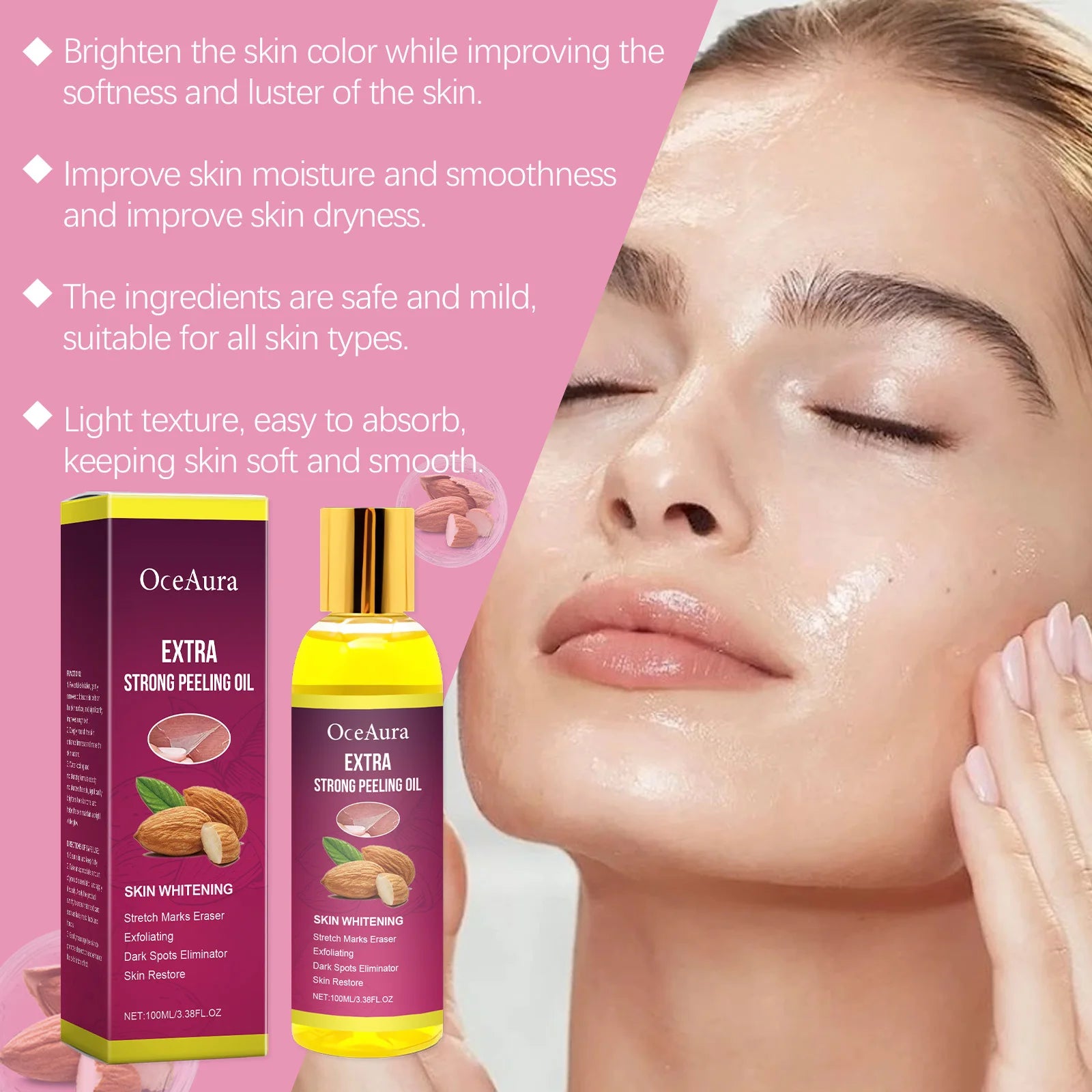 Oceaura Body Exfoliating Oil Gentle Cleaning Dead Skin Moisturizing Enhance Skin Luster Remove Dark Spots Body Peeling Oil Oasis Select
