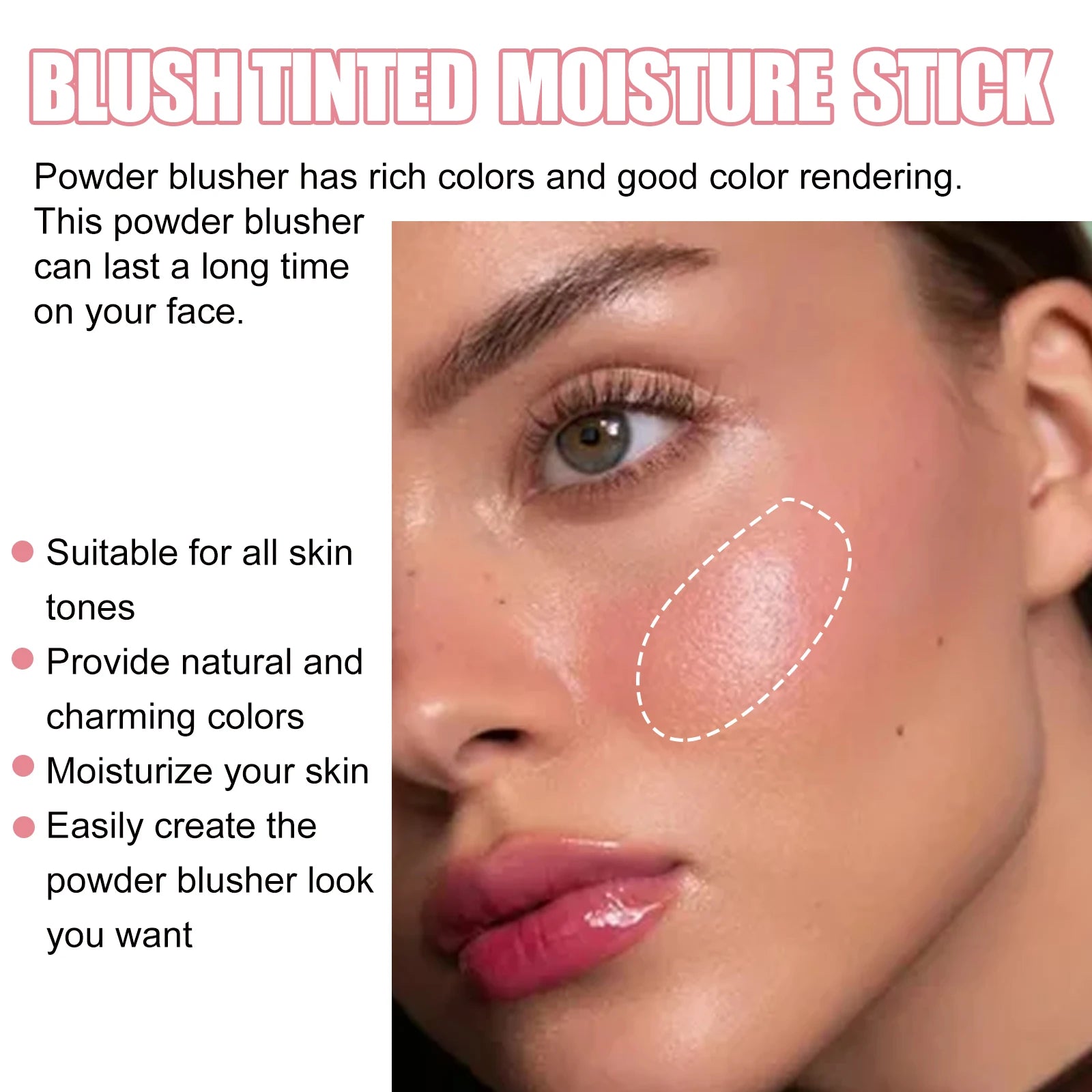 2 Colors Face Multi-functional Makeup Blusher Brightening Waterproof Lightweight Natural Nude Smudge-proof Makeup Blusher Oasis Select