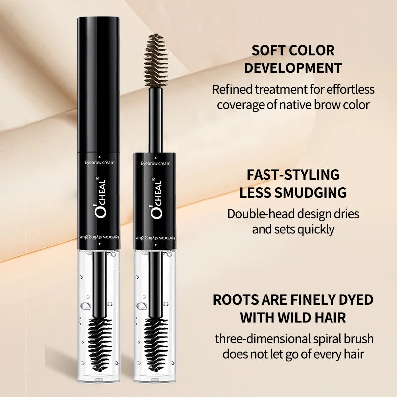 O'cheal 2 In 1 Mascara Double Head Black Curled Lashes Mascara Eyebrow Styling 3D Feathery Wild Brow Wax Eyebrows Brush Mascara Oasis Select
