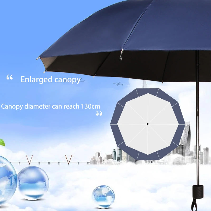 Windproof And Waterproof Extra-Large 130cm Folding Umbrella Suitable For Sunny And Rainy Day Providing Comprehensive Protection. Oasis Select