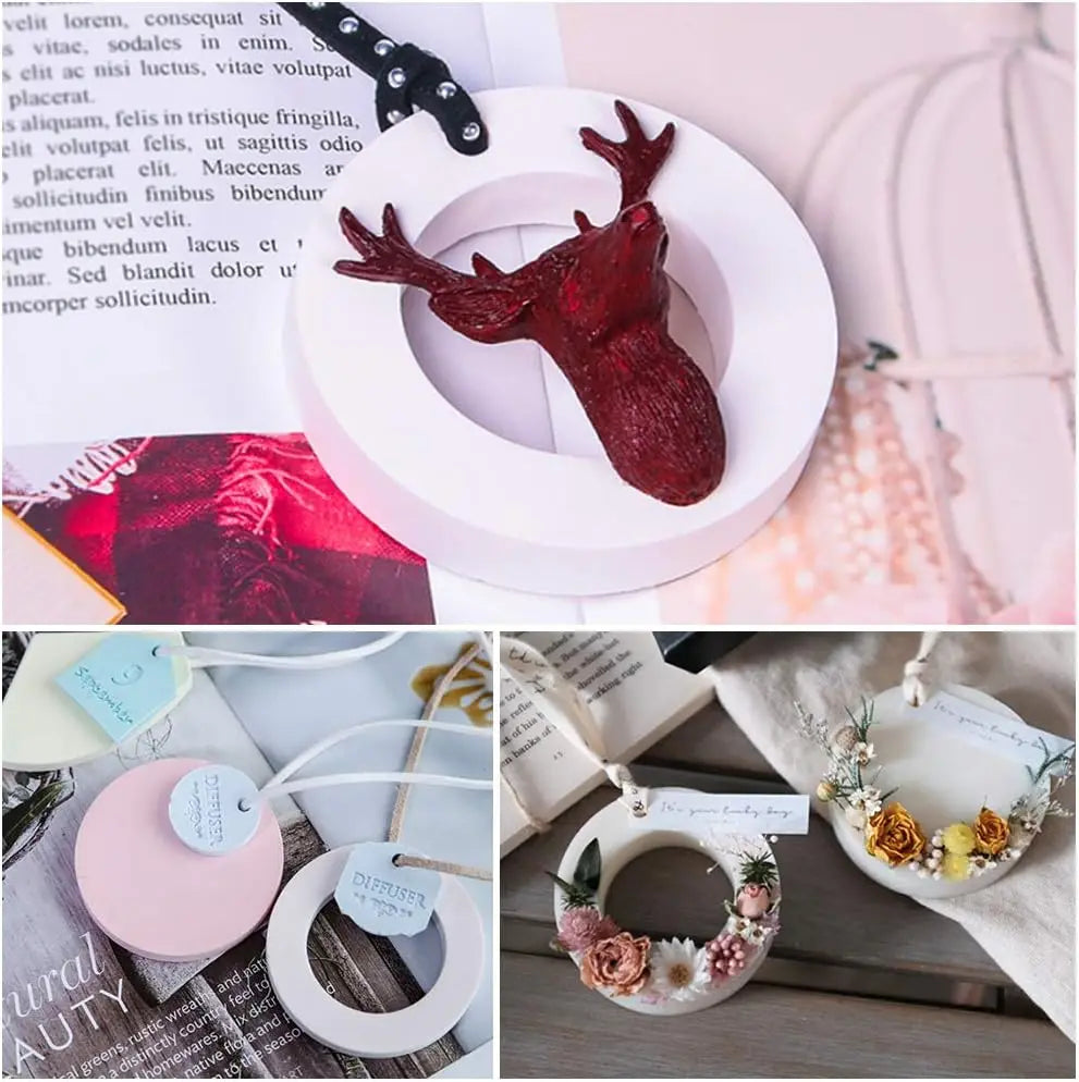 6-Cavity Silicone Aroma Tablet Mold with Hanging Hole | DIY Craft