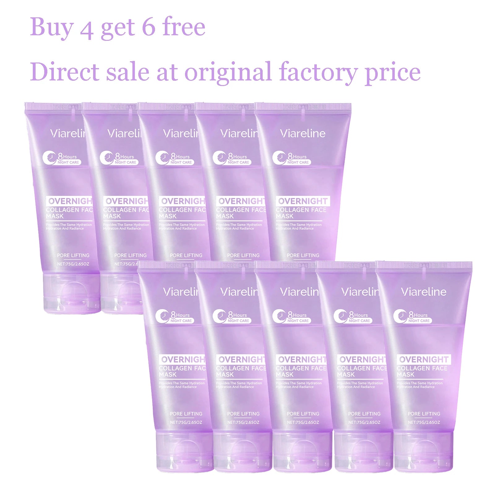 75g Overnight Collagen Facial Peeling Mask Gentle Hydrating Smoothing Cleaning Dirts Refine Pores Softening Face Peeling Mask Oasis Select 10 pcs United States